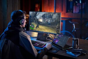 Ilustrasi pengaturan optimasi FPS game di PC untuk mengurangi lag dan meningkatkan performa gaming